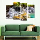 Miico Hand Painted Four Combination Decorative Paintings Ancient Small Waterfall Wall Art For Home Decoration