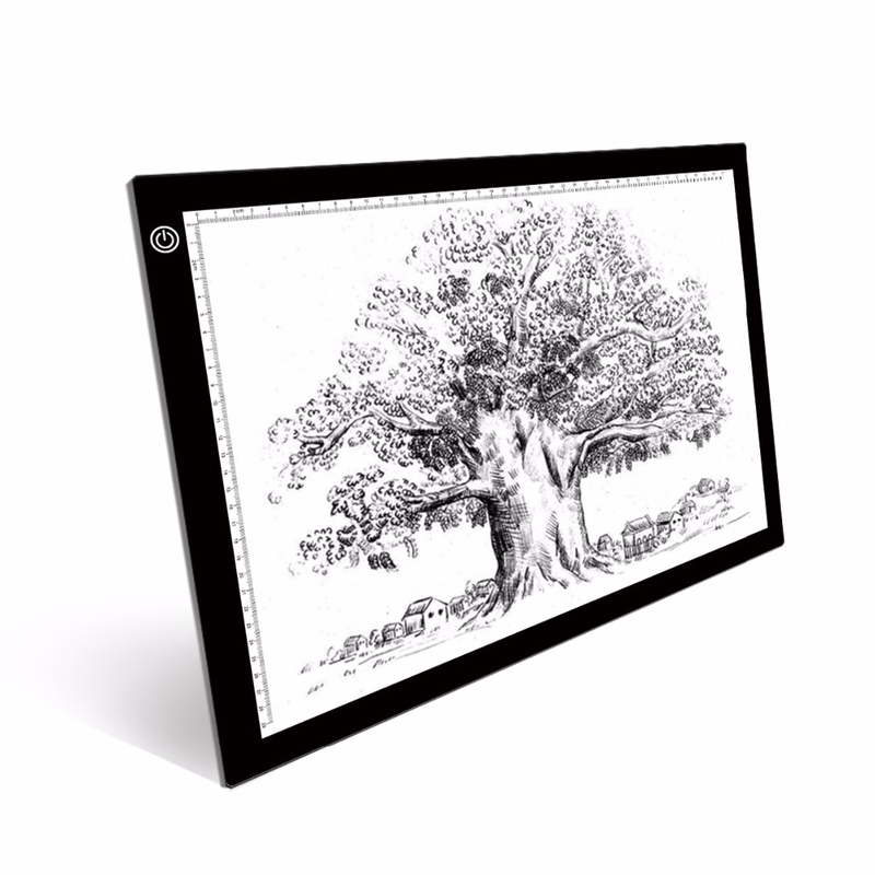 Elice A3 Portable USB LED Sketch Drawing Board Touch Dimmable Tracing Copy Board Table Light Pad with Three-gear LED Light