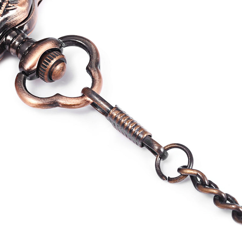 JIJIA JX013 Six Petals Hollow Alloy Chic Mechanical Pocket Watch