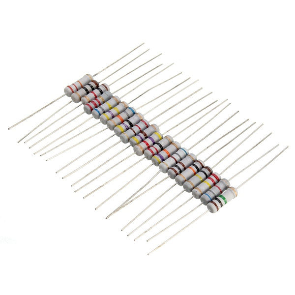 200pcs 20 Value 1W 5% Resistors Resistance Assortment Kit 10 Ohm - 1M Ohm Set