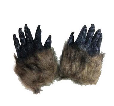 1 Pair Wolf Gloves Halloween Mask Animal Set Werewolf Masquerade