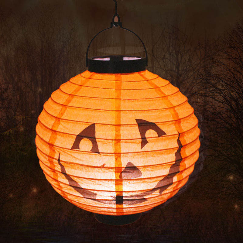 Halloween LED Paper Lantern Pumpkin Spider Bat Lights Hanging Lamp Props Decoration Party Supplies