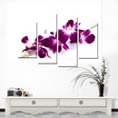 4Pcs Plum Purple Orchids Floral Canvas Pictue Wall Print Split Art Paintings Home Decor