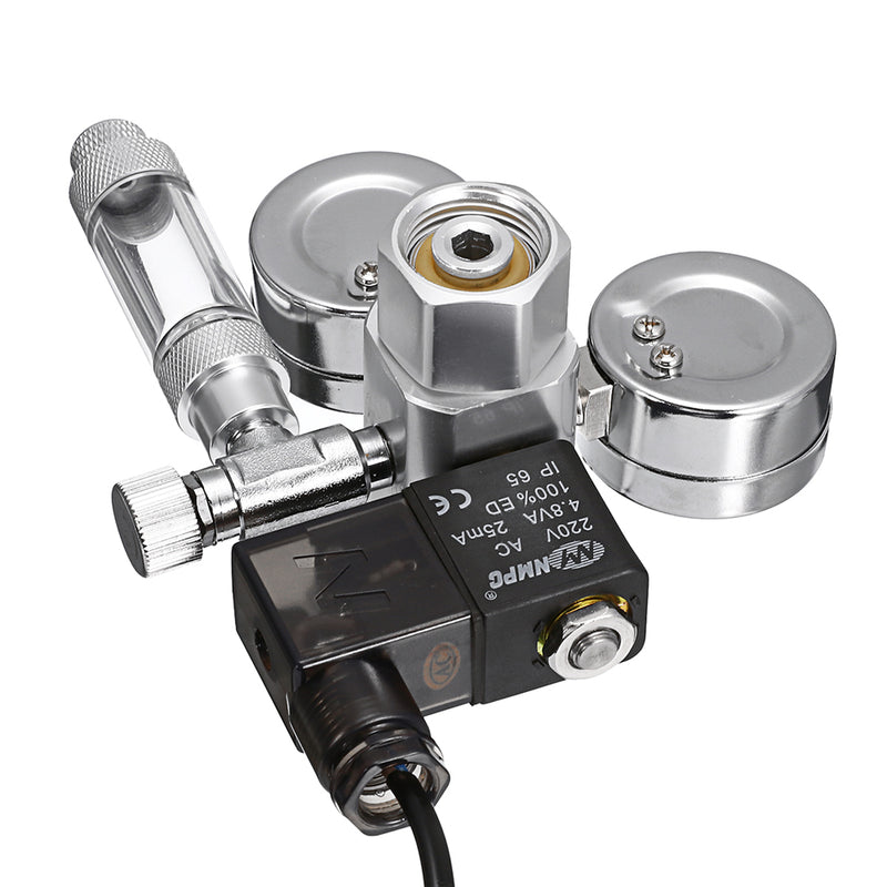 Aquarium System Dual Gauge CO2 Pressure Regulators Bubble Counter Solenoid Valve