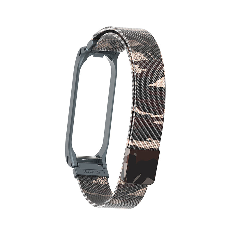 Camouflage Metal Watch Band Watch Strap Replacement for Xiaomi Miband 4