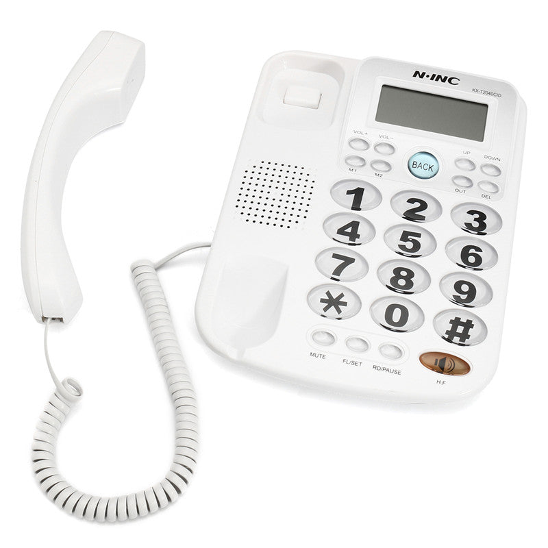 Big Button Corded Phone Landline Telephone Extension Fixed Phon Desktop Home Office Equipment White