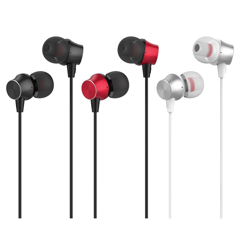 HOCO M51 3.5mm Wired Control Earphone Metal Deep Bass Stereo Earbuds In-ear Sport Headphone with Mic