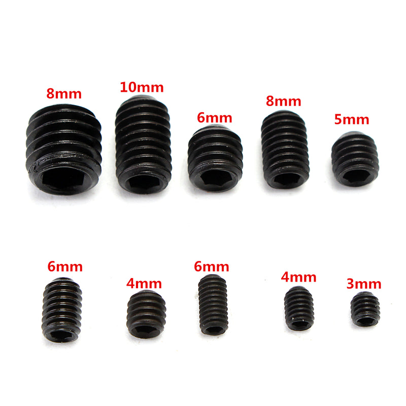 200pcs M3 M4 M5 M6 M8 Hex Socket Screws Assortment Black Grade 12.9 Alloy Steel