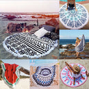 150cm Pure Cotton Cut Pile Printing Round Beach Towel Yoga Mat Bed Sheet Tapestry Tablecloth