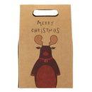 Merry Christmas Paper Bags Biscuits Portable Tote Bag for Cafe Bakery Box Gift