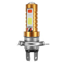 12/24V 15W 6500K Motorcycle H4 LED High Beam Low Beam COB Headlight 3 Color Stoke Bulb Scooter ATV