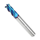 Drillpro 5pcs 2-6mm 4 Flutes Tungsten Carbide Milling Cutter HRC65 Blue NACO Coated Milling Cutter CNC Tool
