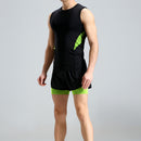 Mens Sports Training T-shirt Casual Sleeveless Vest Perspiration Wicking Tights