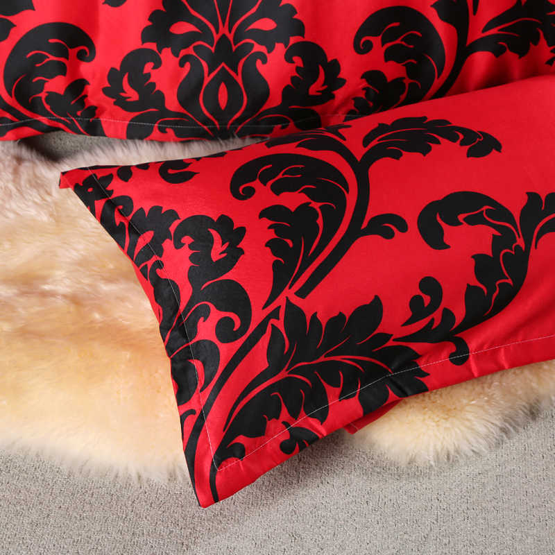 3 PCS Bedding Sets Black And White Printing Quilt Cover Pillowcase For Queen Size