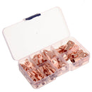 60Pcs SC Bare Terminals lug Tinned Copper Tube Lug Ring Seal Battery Wire Connector Bare Cable Crimped/Soldered Terminal Kit