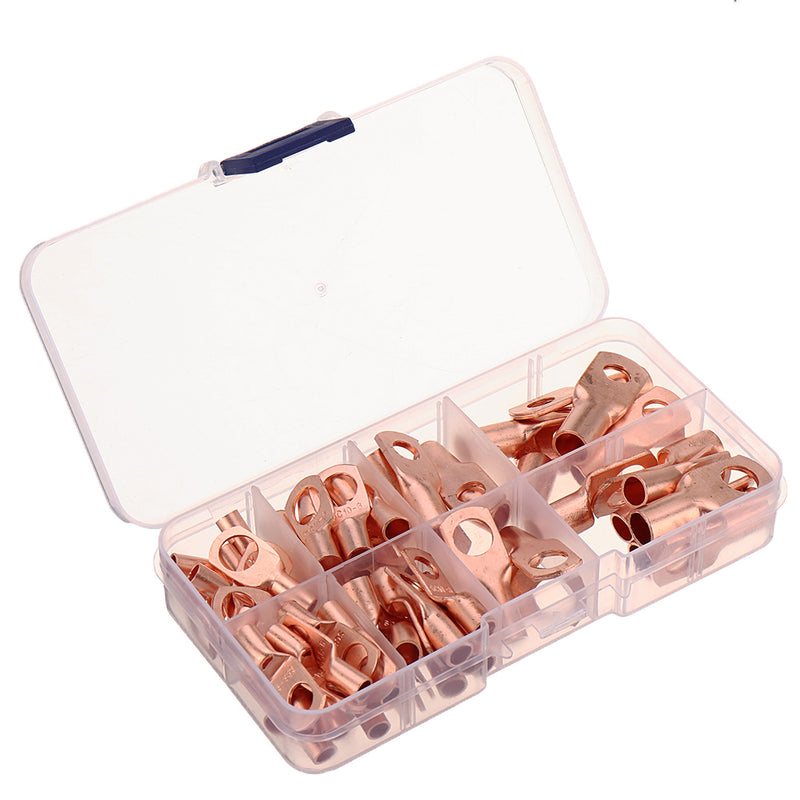 60Pcs SC Bare Terminals lug Tinned Copper Tube Lug Ring Seal Battery Wire Connector Bare Cable Crimped/Soldered Terminal Kit
