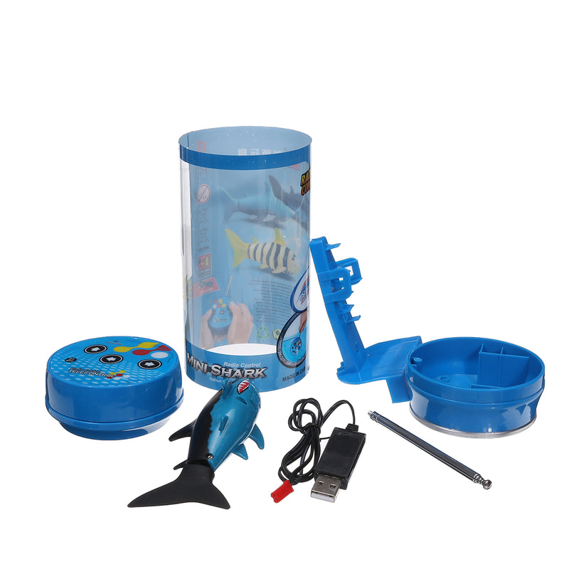 USB Rechargeable Mini Remote Control Shark Electric Diving Shark Toys Gift with Cola Can