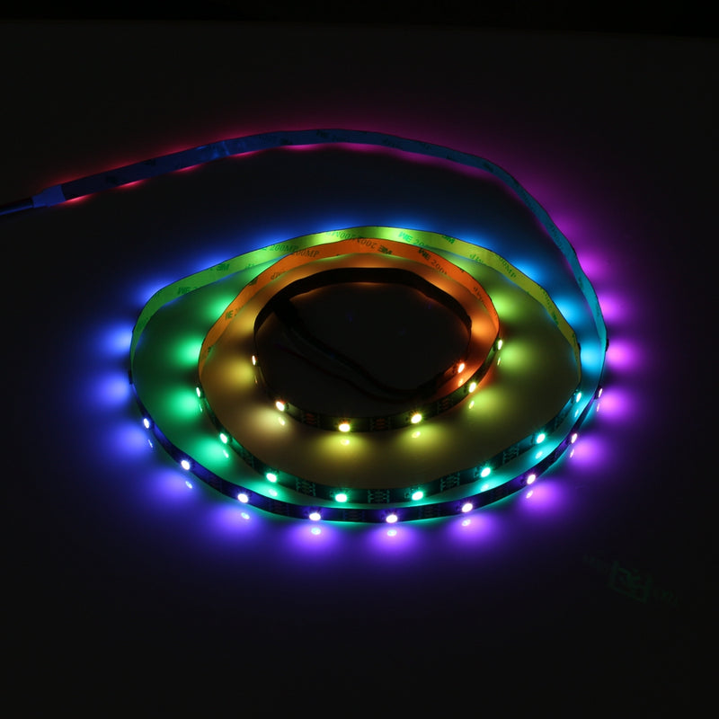 Non-waterproof WS2812 1M/2M Smart LED Strip Light+DC5-24V SP501E Controller Work White Alexa Google Assistant