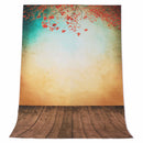 5x7FT Vinyl Spring Red Flower Wood Floor Photography Backdrop Background Studio Prop