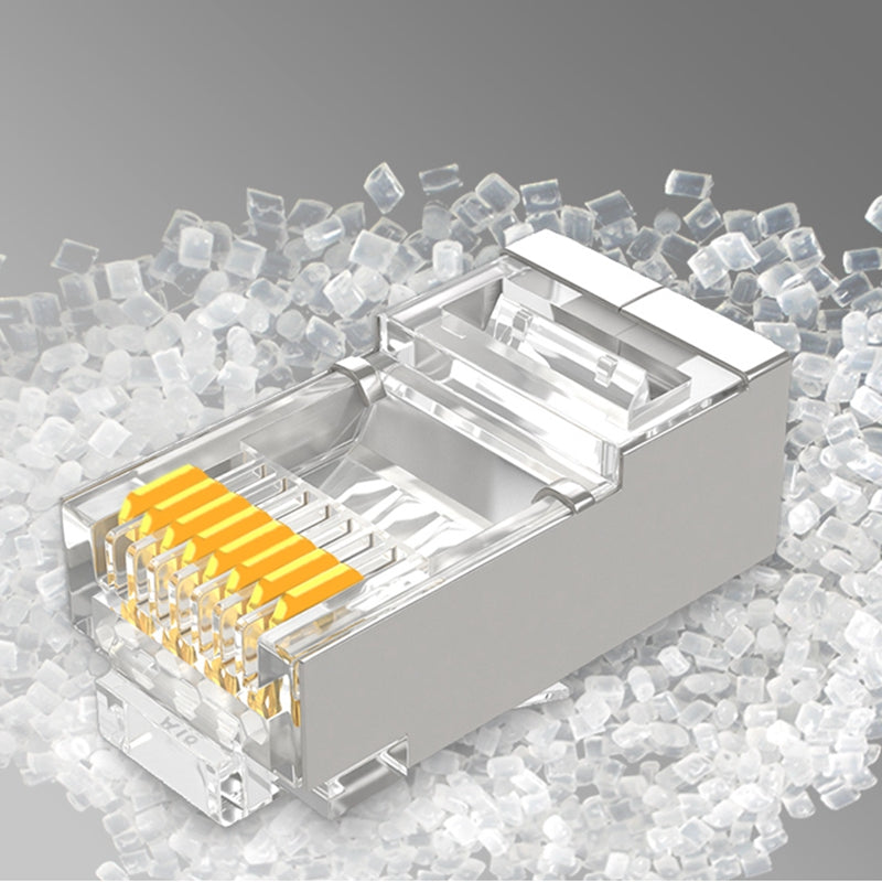 SAMZHE 10 / 50 / 100PCS RJ45 Cable Head Plug Gold-plated Cat 6 Crimp Network LAN Cable Plugs Network Connector