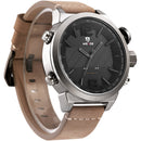WEIDE WH6101 Fashion LED Digital Watch Waterproof Leather Strap Dual Display Watches