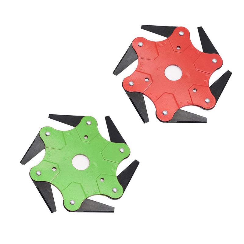 Upgrade Outdoor Trimmer Head 6 Steel Blades Razors 65Mn Lawn Mower Grass Weed Cutter