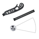 Magcon Tool Design Drawing Curved Metallic Ruler Mini Compass Protractor Combo-Circles Drawing Patterns