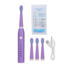 Oral Care Electric Sonic Toothbrush 5 Modes Vibration Rechargeable Waterproof Teeth Cleaning Tooth Brush with 4 Brush Heads