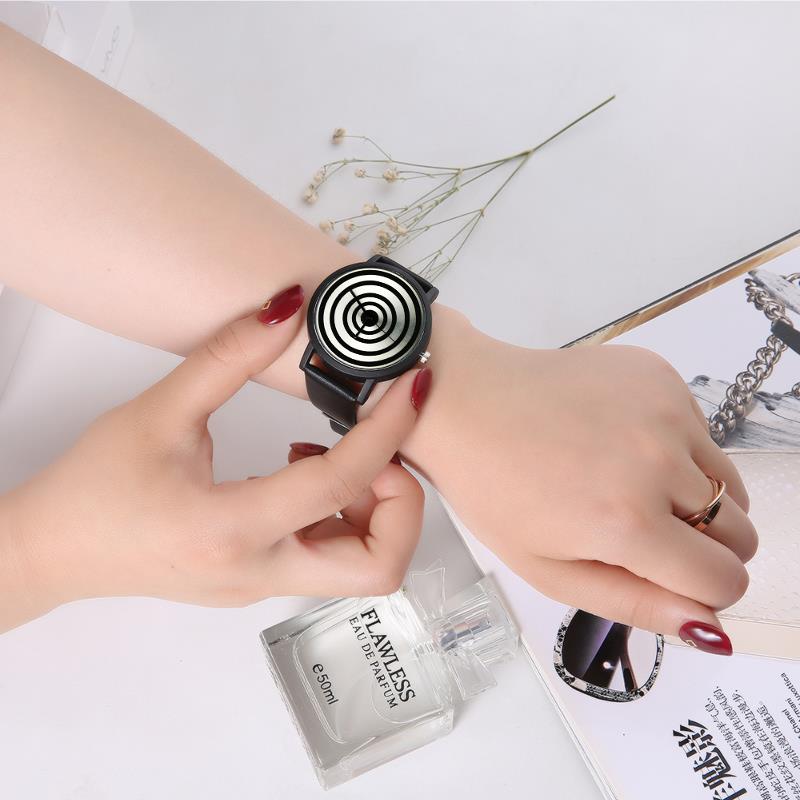 GAETY G417 Fashion Women Men Quartz Watch Creative Geometric Pattern Wrist Watch