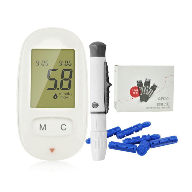 Blood Glucose Meter Diabetic Testing Monitors with 50X Strips 50X Lancets Set