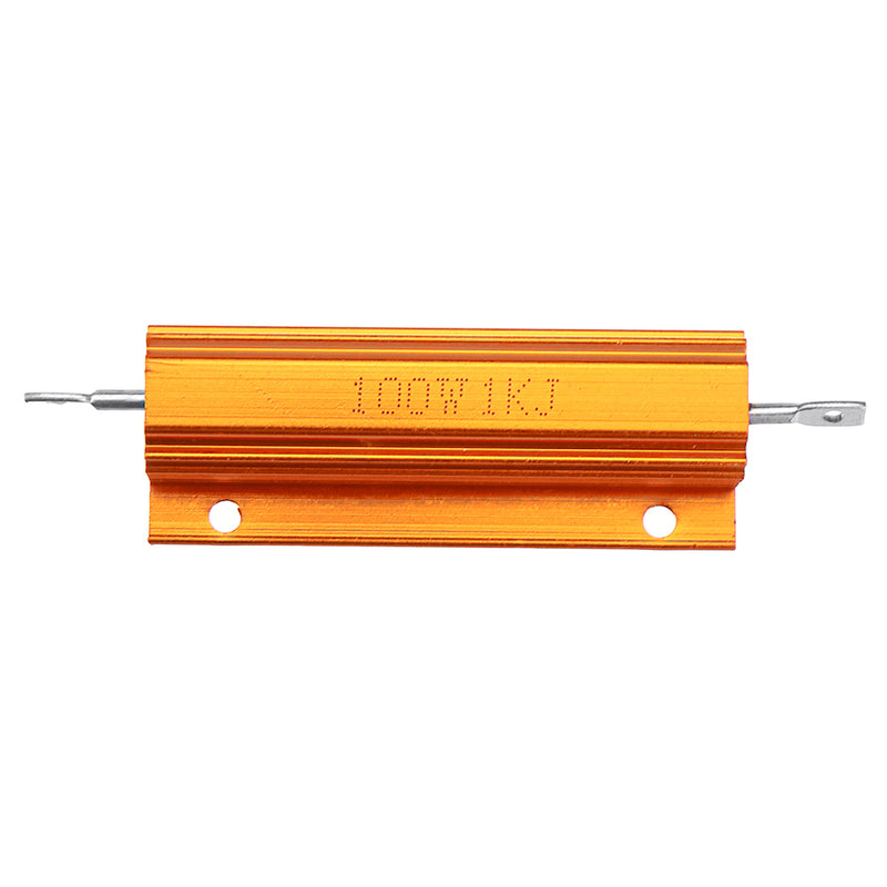 RX24 100W 1KR 1KRJ Metal Aluminum Case High Power Resistor Golden Metal Shell Case Heatsink Resistance Resistor