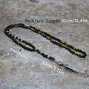 6mm Tiger's Eye Lava Stone Necklace Metal Geometric Arrow Pendant Men's Beads Necklace