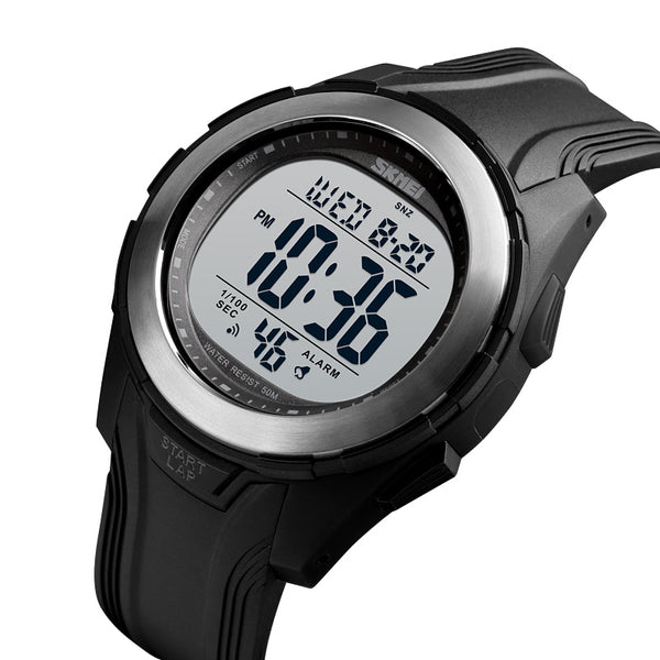 SKMEI 1503 Sport Men Watch 5ATM Waterproof Chronograph Outdoor Student Luminous Display Digital Watch