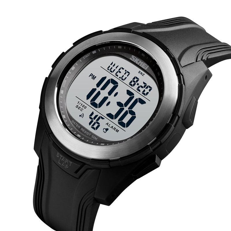 SKMEI 1503 Sport Men Watch 5ATM Waterproof Chronograph Outdoor Student Luminous Display Digital Watch