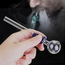 5 Inch Portable Glassware Convenient Blue Skull Glass Herb Holder Tube Pipe Bowl Filter