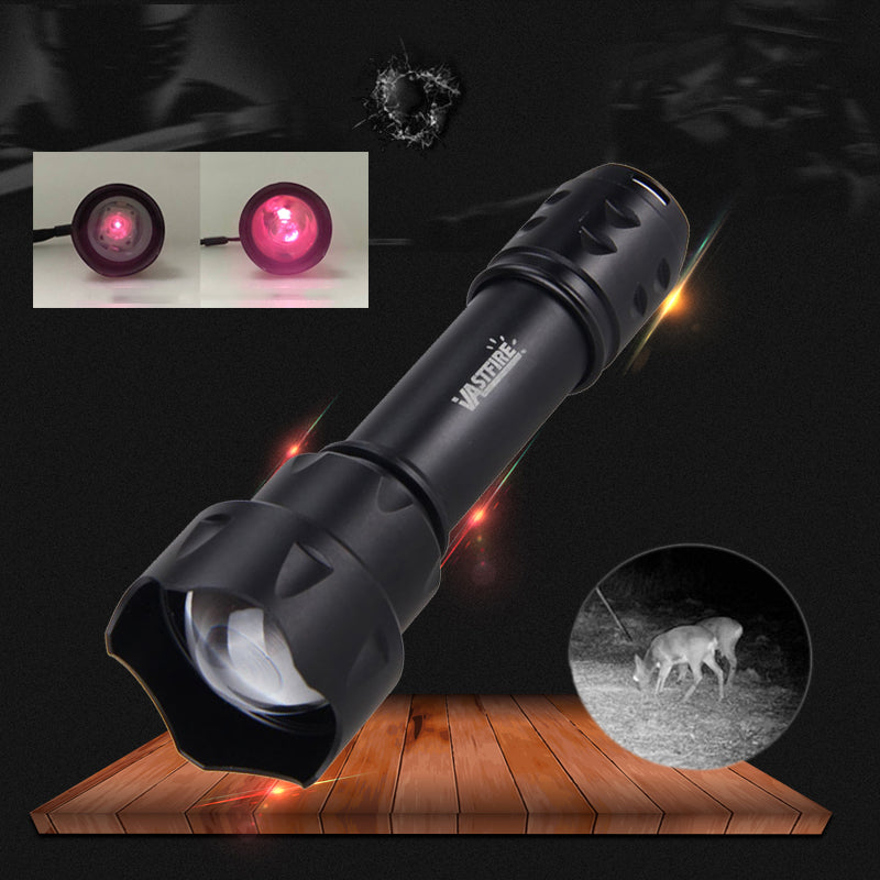 VASTFIRE 850NM Zoomable LED Infrared Radiation IR Lamp Night Vision Flashlight USB Rechargeable LED Flashlight Tactical Flashlight 18650 Flashlight
