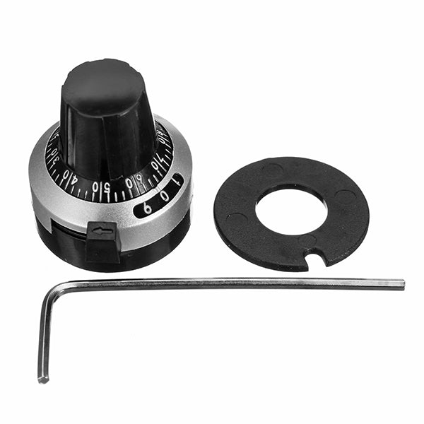 3590S RDK-III-6.35 22x25mm 0-9 Precision Multi-Turn Potentiometer Scale Knob Linear Digital Knob