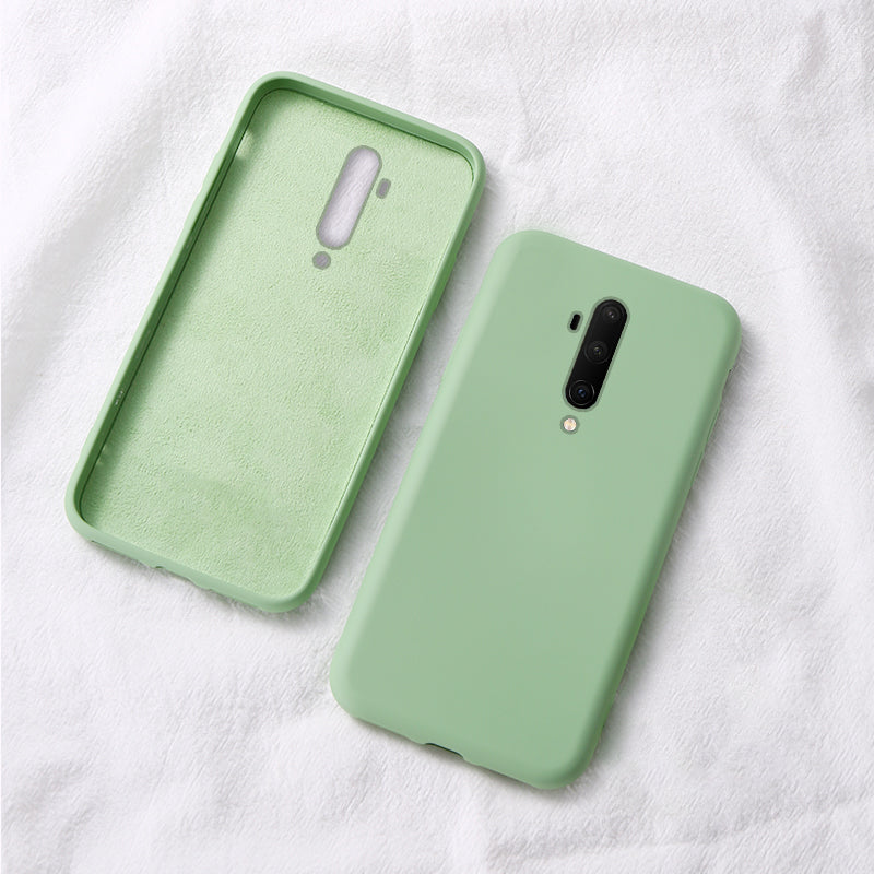 For OnePlus 7T Pro Case Bakeey Smooth Liquid Silicone Rubber Back Cover Protective Case