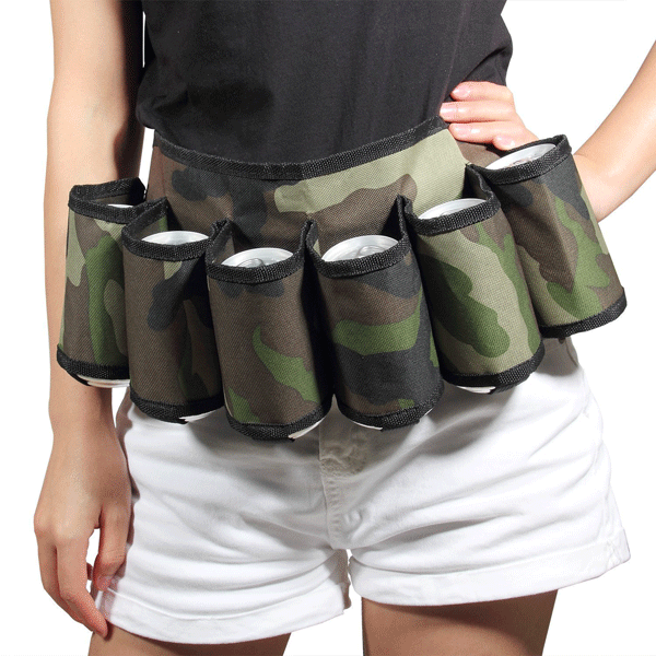 6 Pack Beer Soda Belt Drinks Beer Belt Holder Bottlr Carrier For Outdoor Camping Party