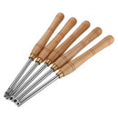 Drillpro Wood Turning Tool Carbide Insert Cutter with Wood Handle Lathe Tools Round Shank Woodworking Tool