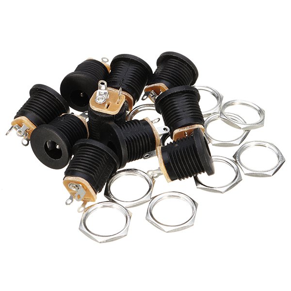 200pcs DC-022 5.5-2.1mm Round Hole Screw Nut DC Power Socket ROHS Internal Diameter 5.5mm
