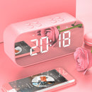 YUNDOM BT501 Wireless Bluetooth 5.0 Speaker Double Alarm Clock FM Radio HiFi Music Column Subwoofer Hands-free Call Mirror Screen Display