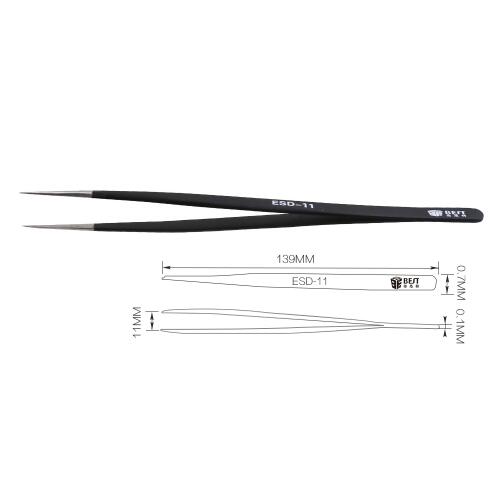 BEST BET-ESD-11 BGA Precision ESD Tweezer Set All-metal Anti-static Tweezer Repair Tool