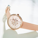 SHENGKE SK K0113 The Plant Pattern Creative Dial Fashion Leather Strap Quartz Watch