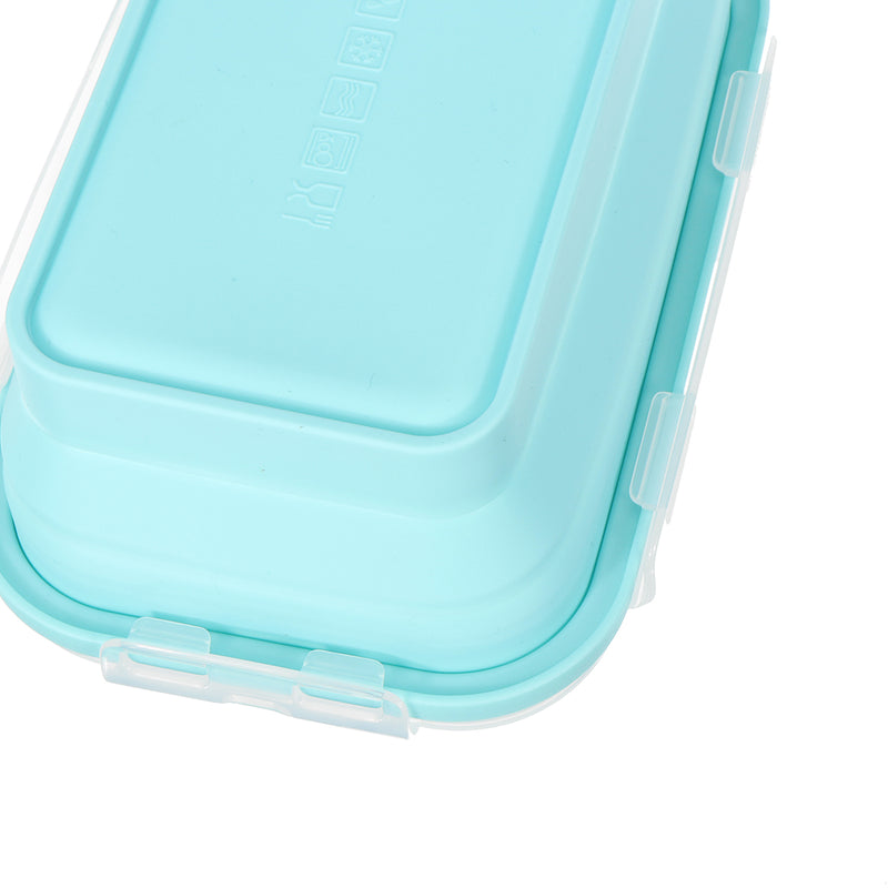 4 Pcs Set Folding Containers Silicone Food Storage Microwave Fridge Lunch Box