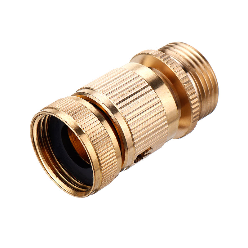 3/4'' BSP Solid Brass Male and Female Connector Garden Hose Quick Connect Water Hose Pipe Connectors Fitting w/ Hose Washers