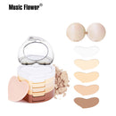 Music Flower 5 in 1 Concealing Shading Powder 24 Hours Long-lasting Mineral Magic with Mirror & Puff Women Make up