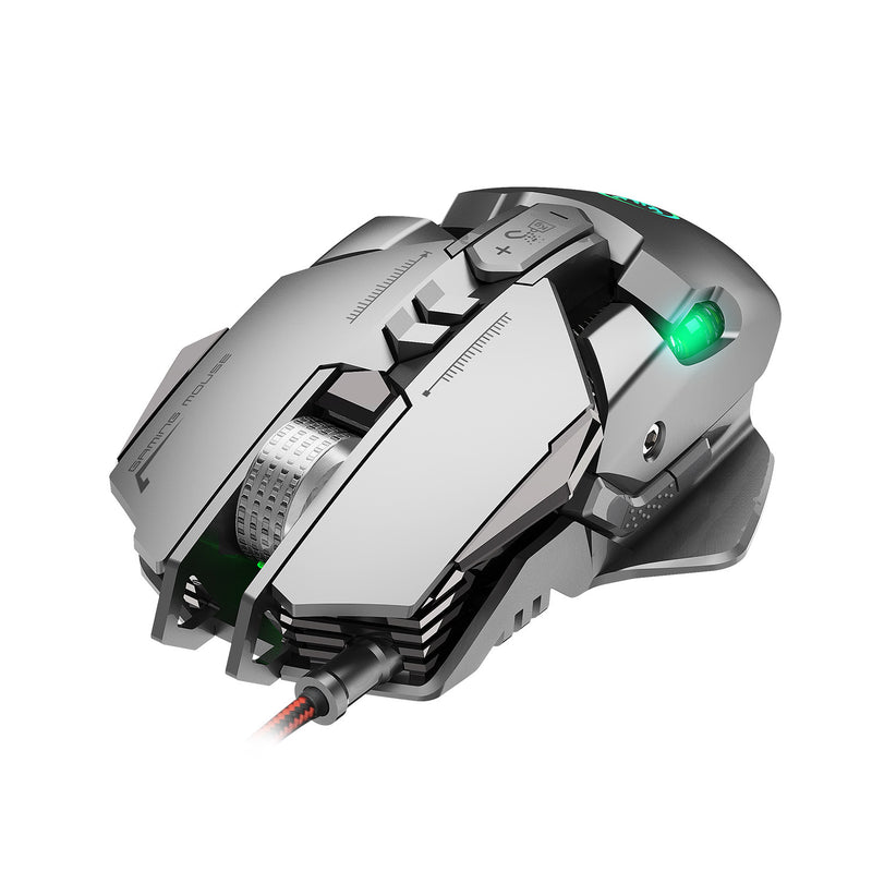 HSJ J800 6400 DPI Wired LED RGB Backlight Full-key 7 Mechanical Gaming Mouse for PC Laptop
