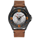 CURREN 8305 3D Number Design Men Wrist Watch Date Display Leather Strap Quartz Watch