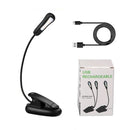 Flexible 5 LED Clip on Reading Light USB Rechargeable Dimmable Table Night Book Lamp